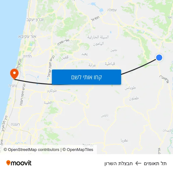 מפת תל תאומים לחבצלת השרון