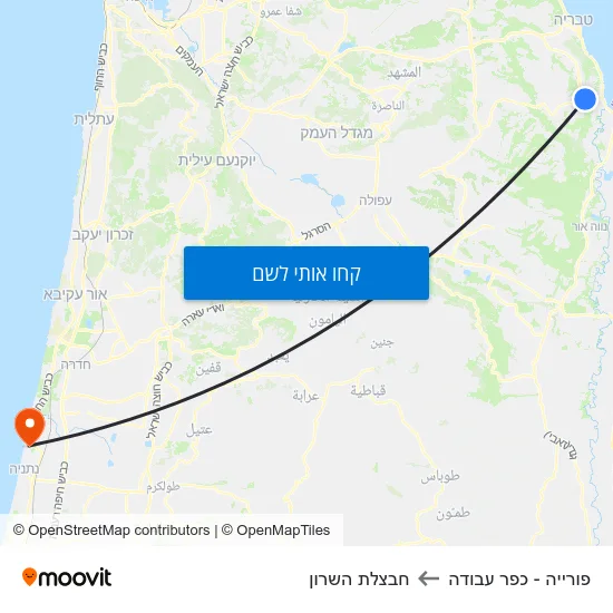 מפת פורייה - כפר עבודה לחבצלת השרון