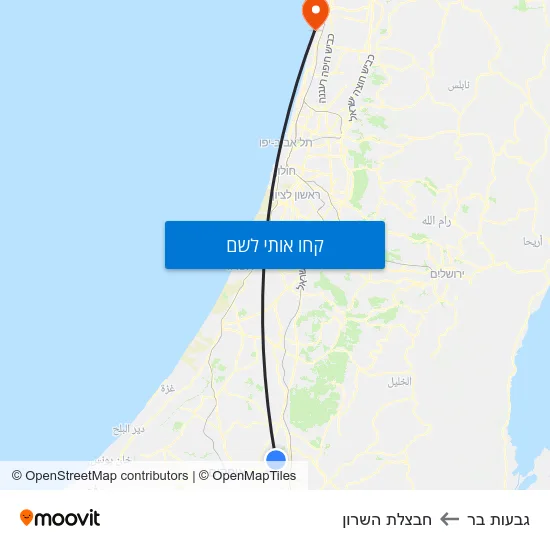 מפת גבעות בר לחבצלת השרון