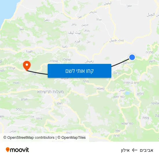 מפת אביבים לאילון