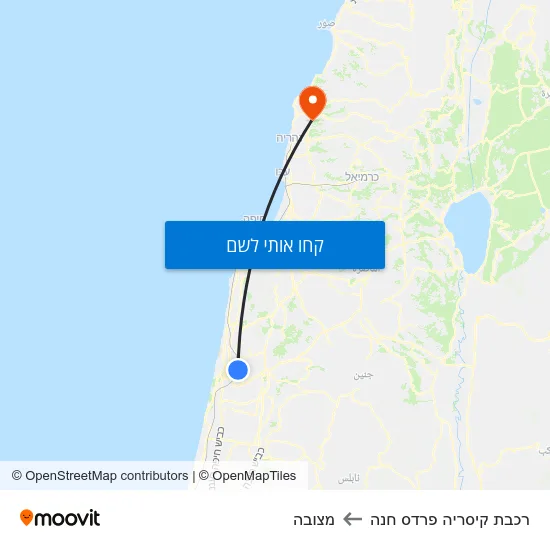 מפת רכבת קיסריה פרדס חנה למצובה