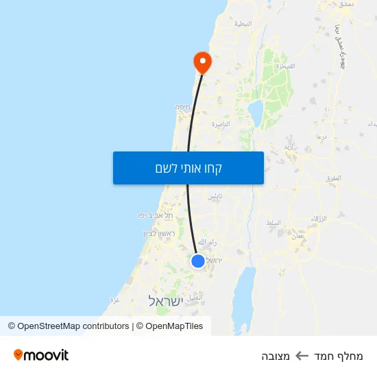 מפת מחלף חמד למצובה