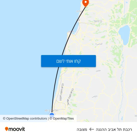 מפת רכבת תל אביב ההגנה למצובה