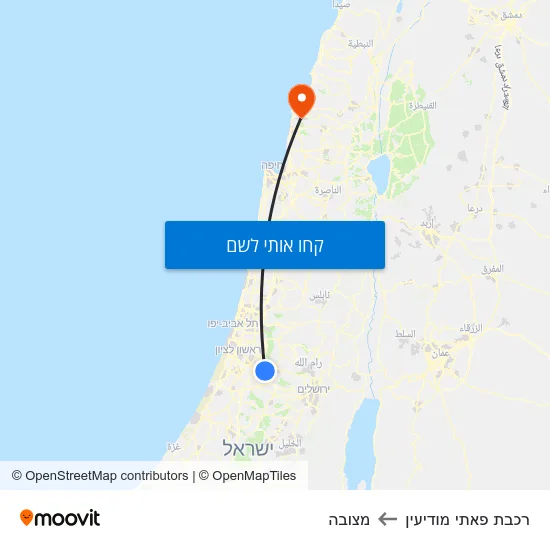 מפת רכבת פאתי מודיעין למצובה