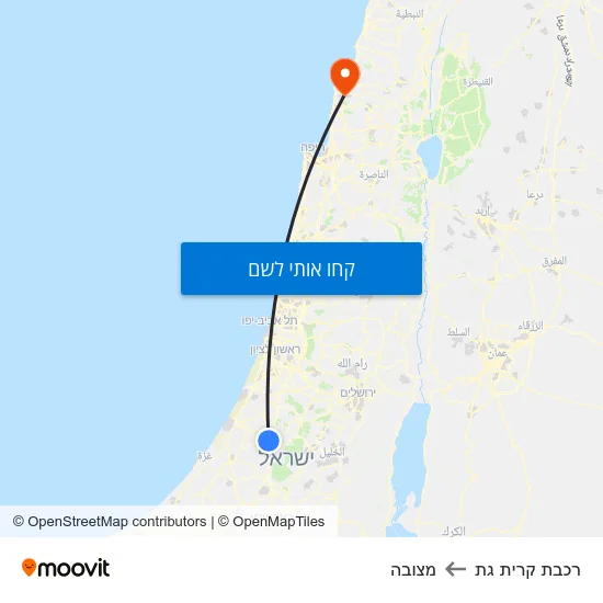 מפת רכבת קרית גת למצובה