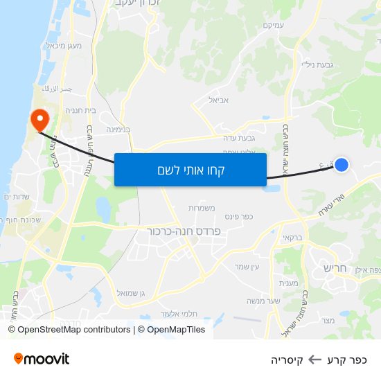 מפת כפר קרע לקיסריה