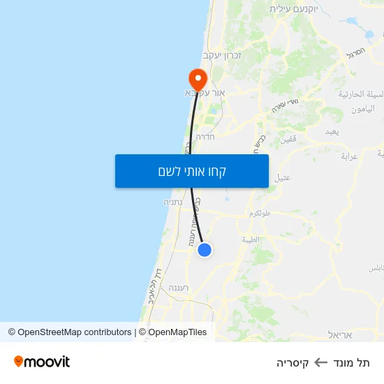 מפת תל מונד לקיסריה