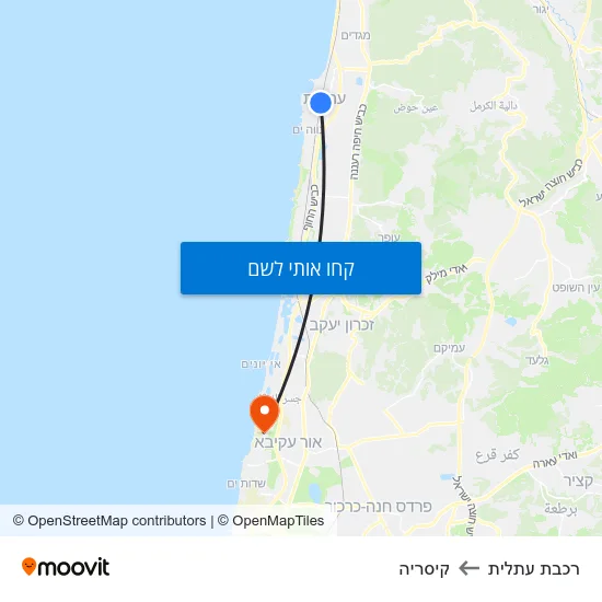 מפת רכבת עתלית לקיסריה