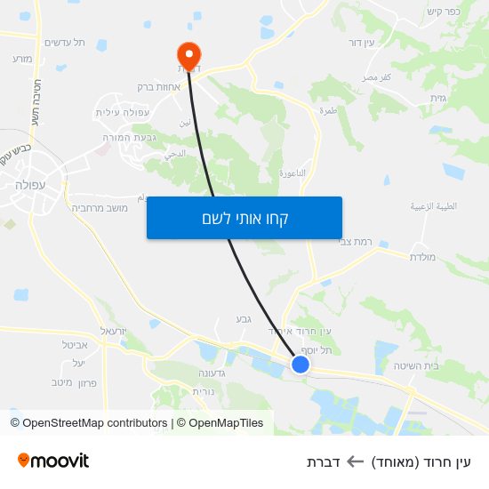 מפת עין חרוד (מאוחד) לדברת