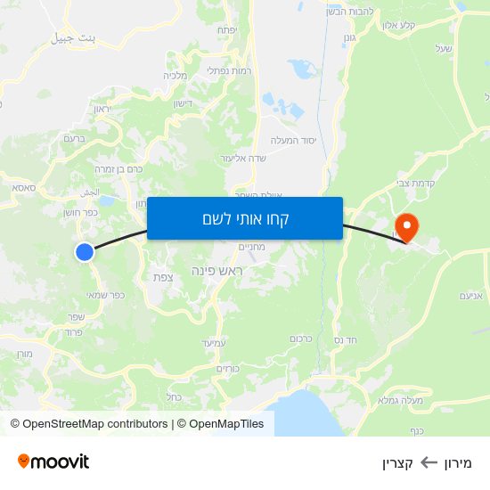 מפת מירון לקצרין