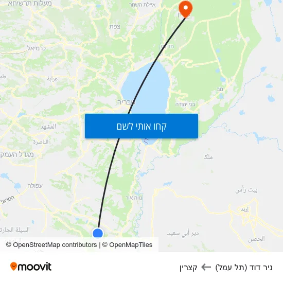 מפת ניר דוד (תל עמל) לקצרין
