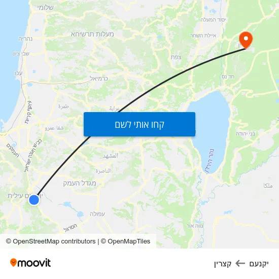 מפת יקנעם לקצרין