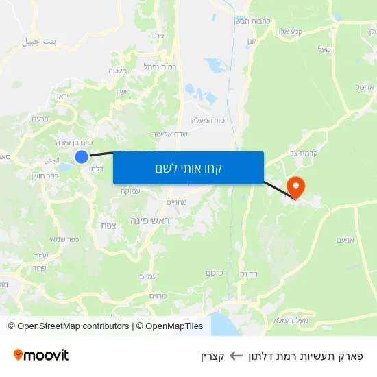 מפת פארק תעשיות רמת דלתון לקצרין