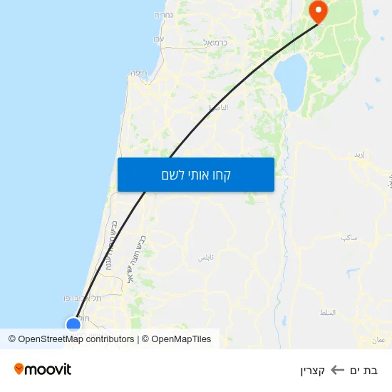 מפת בת ים לקצרין