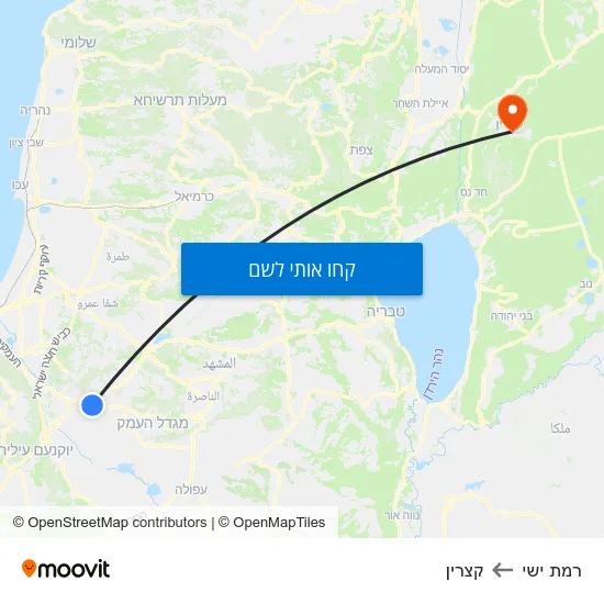 מפת רמת ישי לקצרין