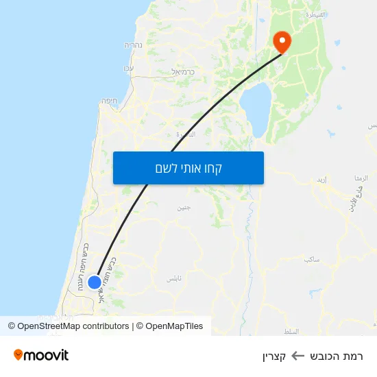 מפת רמת הכובש לקצרין