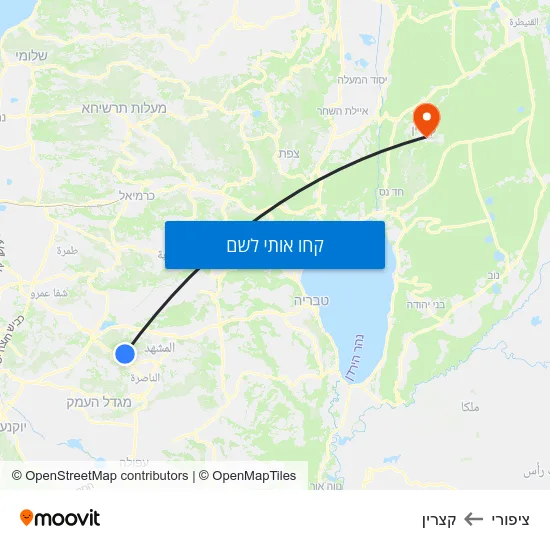 מפת ציפורי לקצרין
