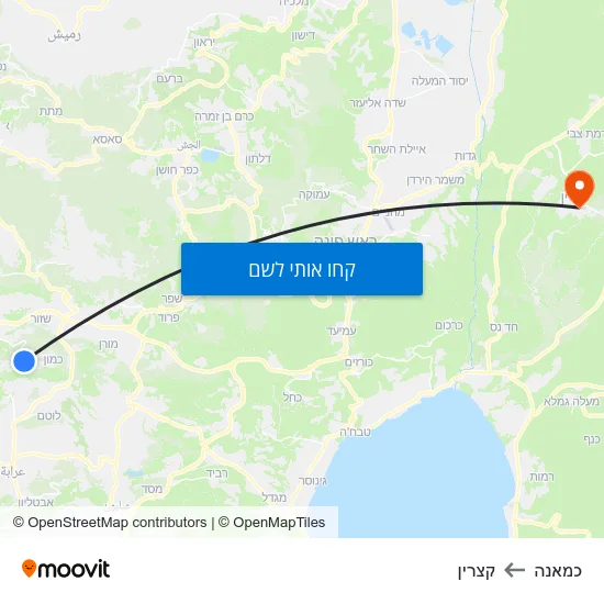 מפת כמאנה לקצרין