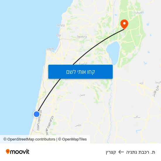 מפת ת. רכבת נתניה לקצרין