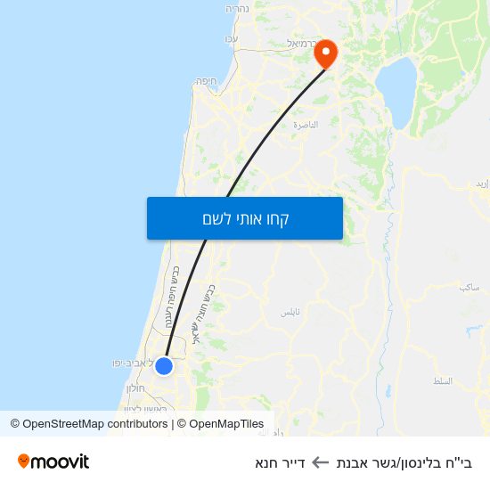 מפת בי''ח בלינסון/גשר אבנת לדייר חנא