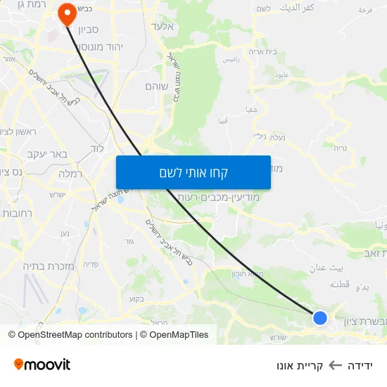 מפת ידידה לקריית אונו