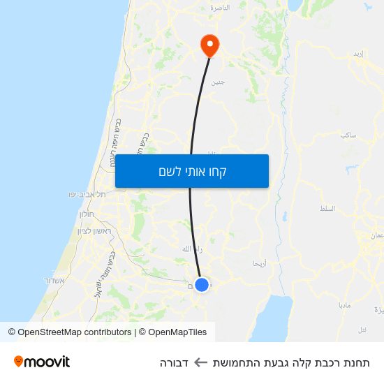 מפת תחנת רכבת קלה גבעת התחמושת לדבורה