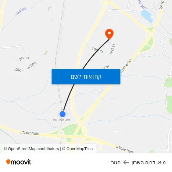 מפת מ.א. דרום השרון לחגור