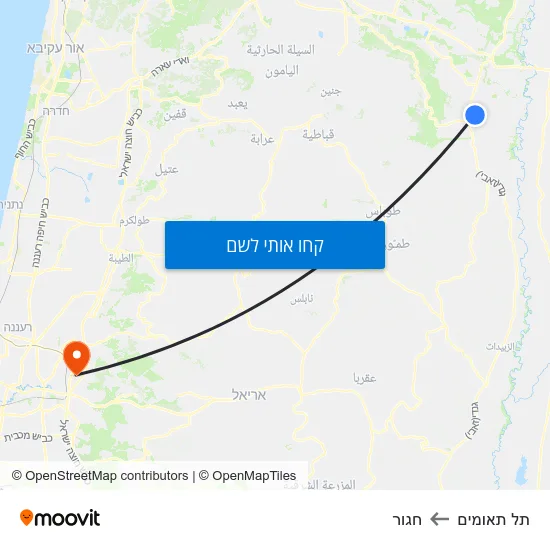 מפת תל תאומים לחגור