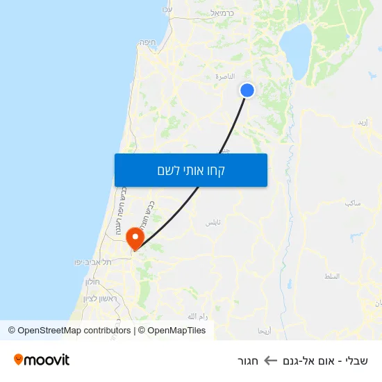 מפת שבלי - אום אל-גנם לחגור