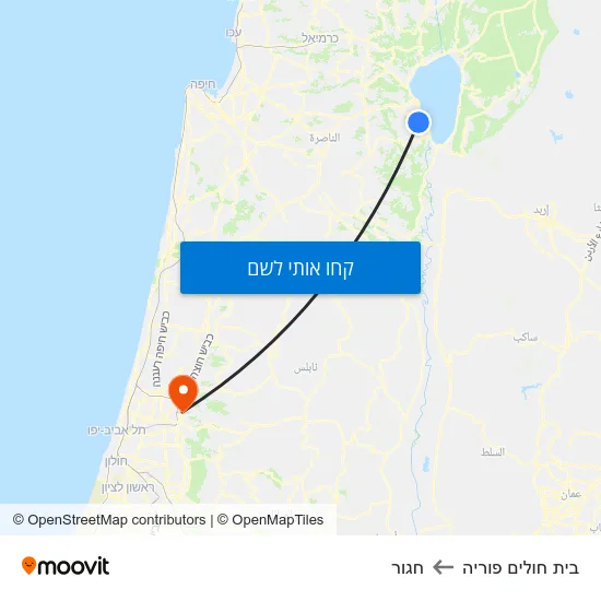 מפת בית חולים פוריה לחגור