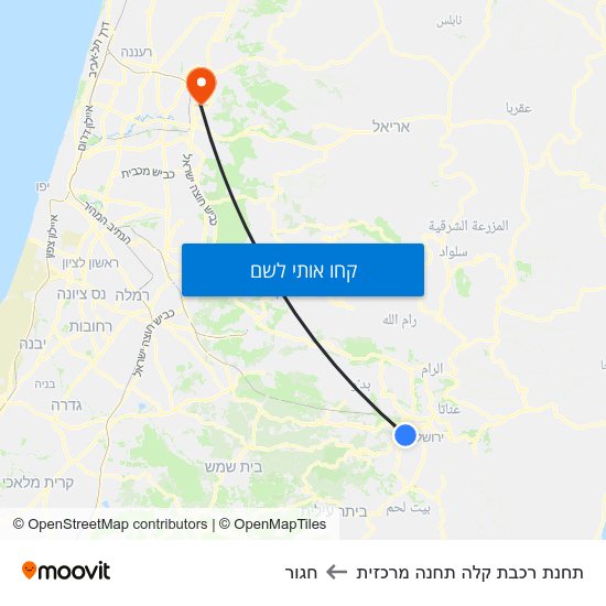 מפת תחנת רכבת קלה תחנה מרכזית לחגור