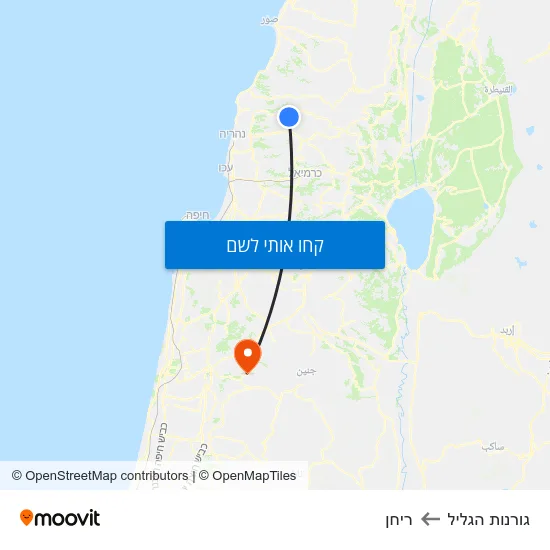 מפת גורנות הגליל לריחן