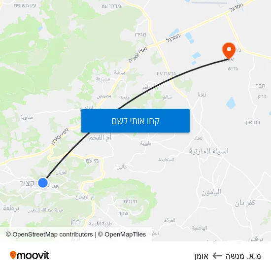 מפת מ.א. מנשה לאומן