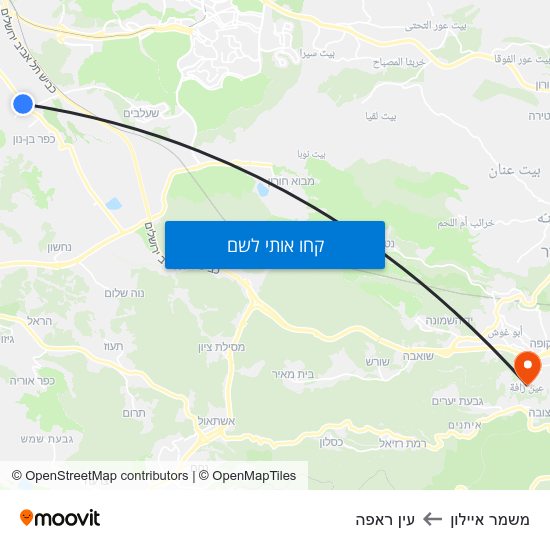 מפת משמר איילון לעין ראפה