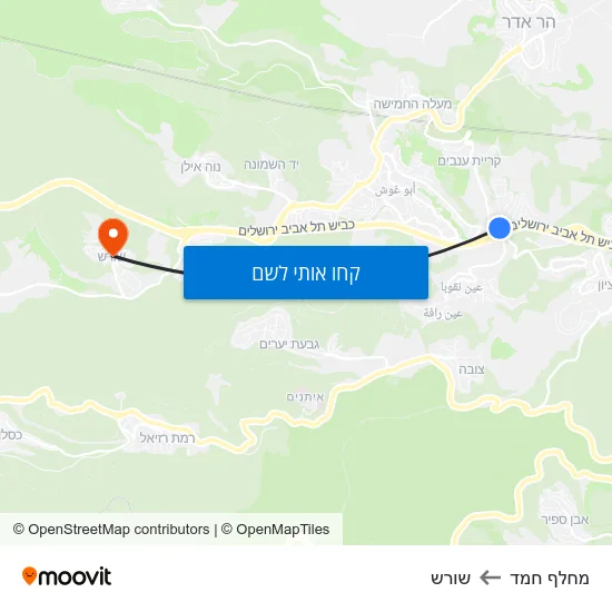 מפת מחלף חמד לשורש