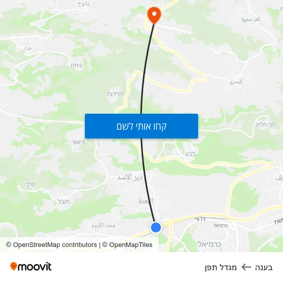מפת בענה למגדל תפן