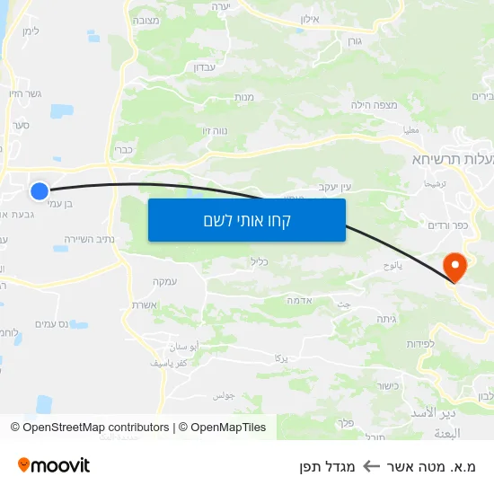 מפת מ.א. מטה אשר למגדל תפן