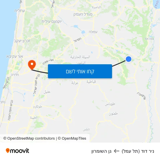 מפת ניר דוד (תל עמל) לגן השומרון