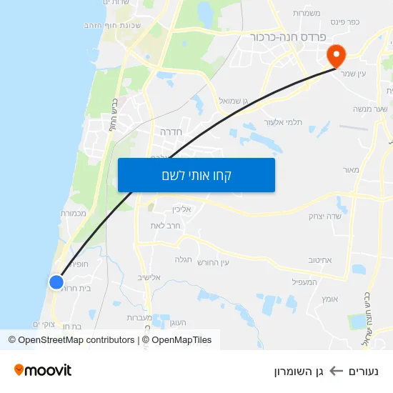 מפת נעורים לגן השומרון