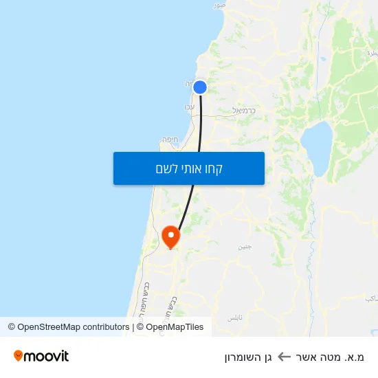 מפת מ.א. מטה אשר לגן השומרון