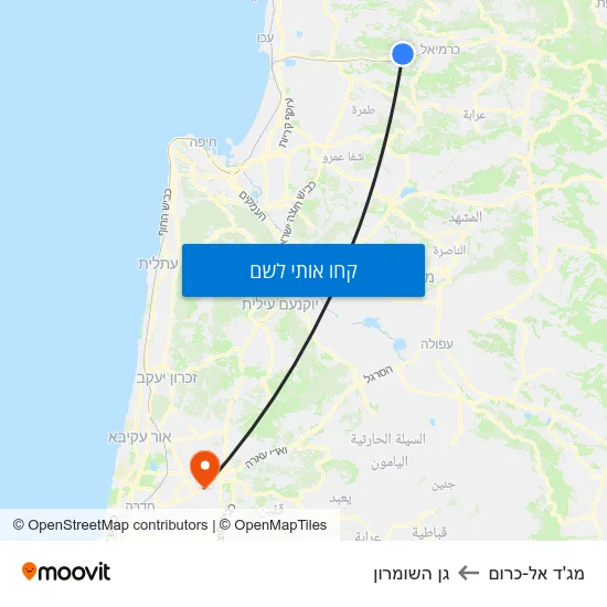 מפת מג'ד אל-כרום לגן השומרון