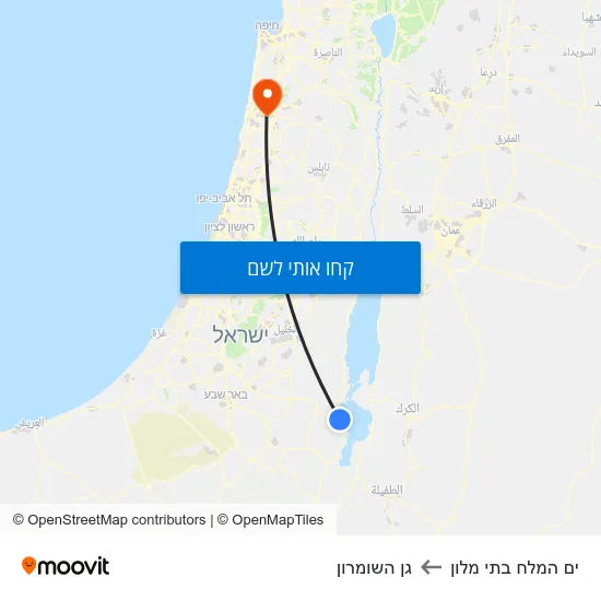 מפת ים המלח בתי מלון לגן השומרון