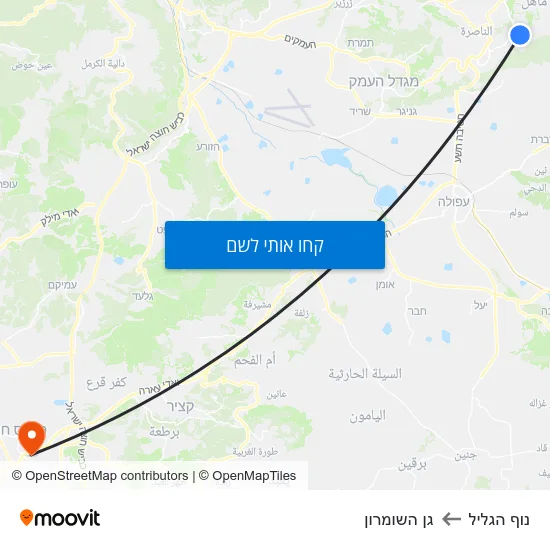 מפת נוף הגליל לגן השומרון