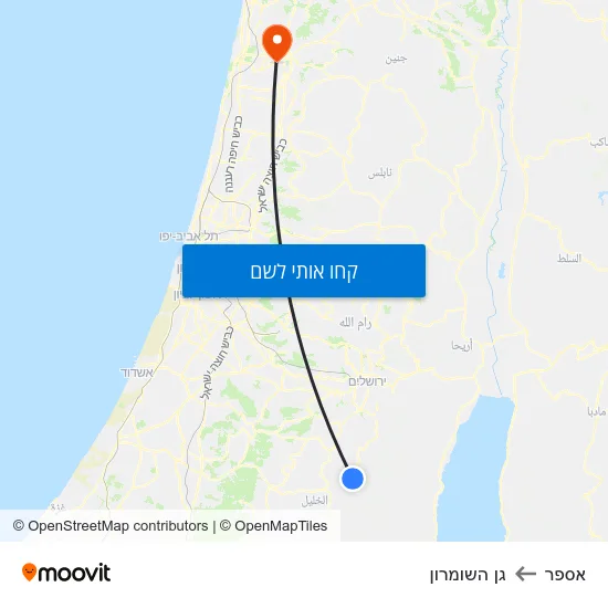 מפת אספר לגן השומרון