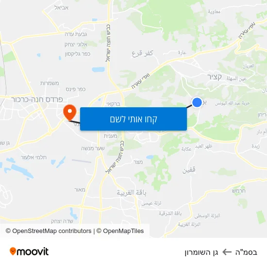 מפת בסמ"ה לגן השומרון