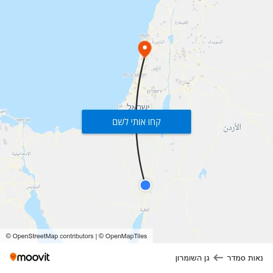 מפת נאות סמדר לגן השומרון