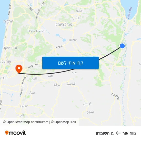 מפת נווה אור לגן השומרון
