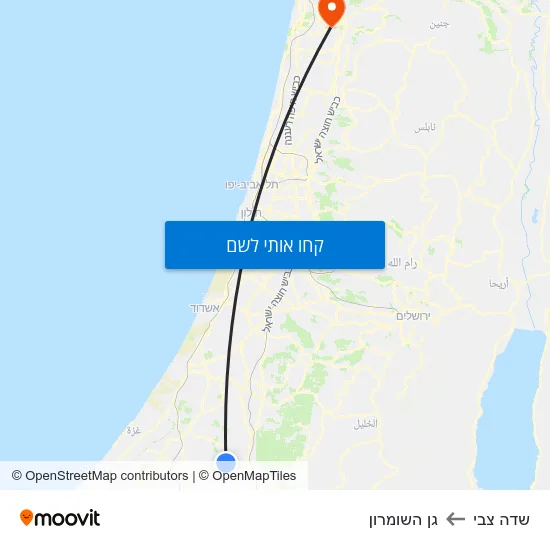 מפת שדה צבי לגן השומרון