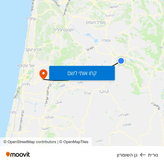 מפת נורית לגן השומרון