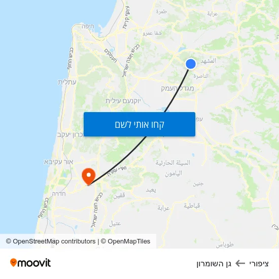 מפת ציפורי לגן השומרון